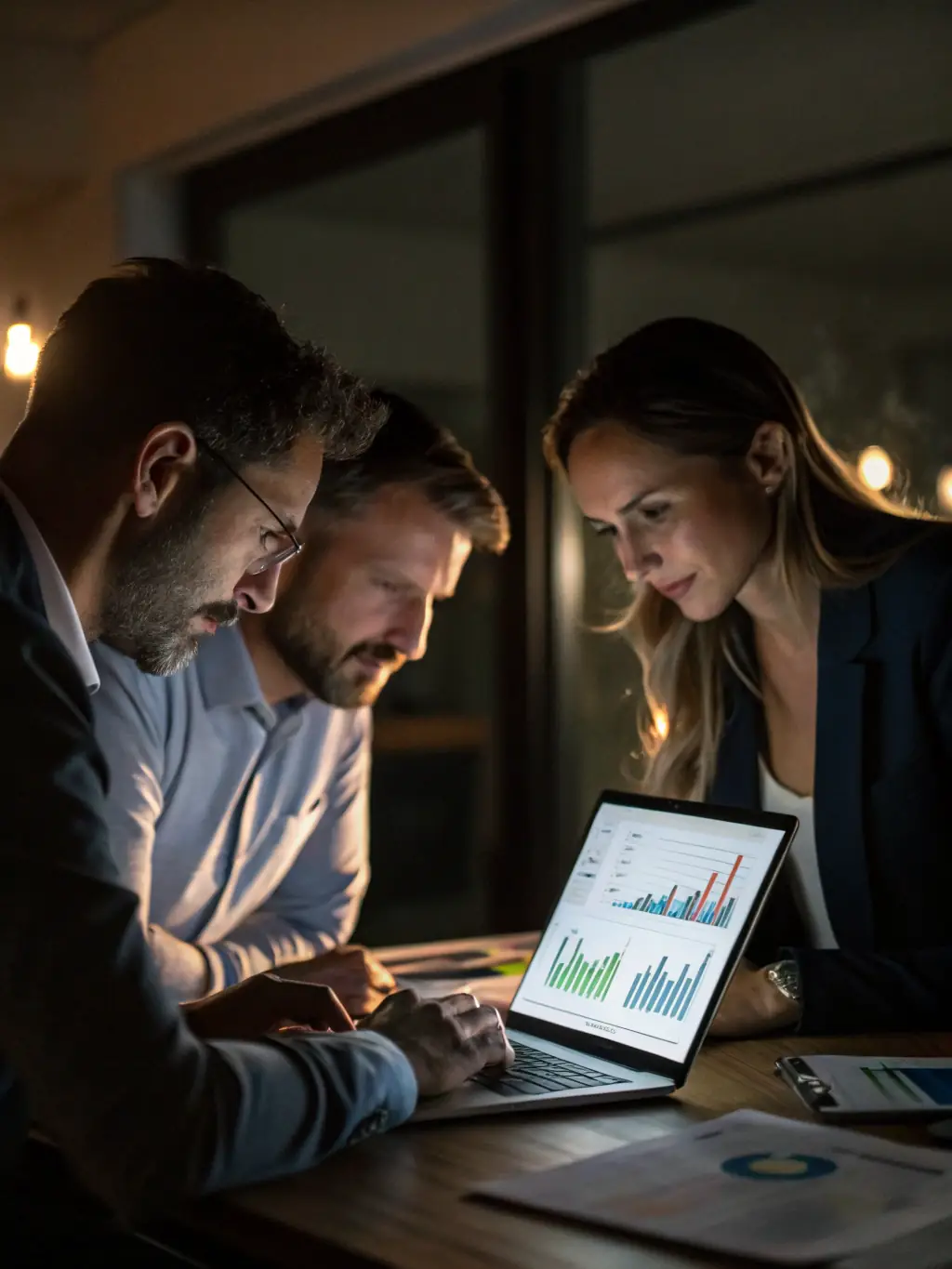 An image of a consultant presenting a financial report to a startup team, highlighting key performance indicators and growth opportunities.